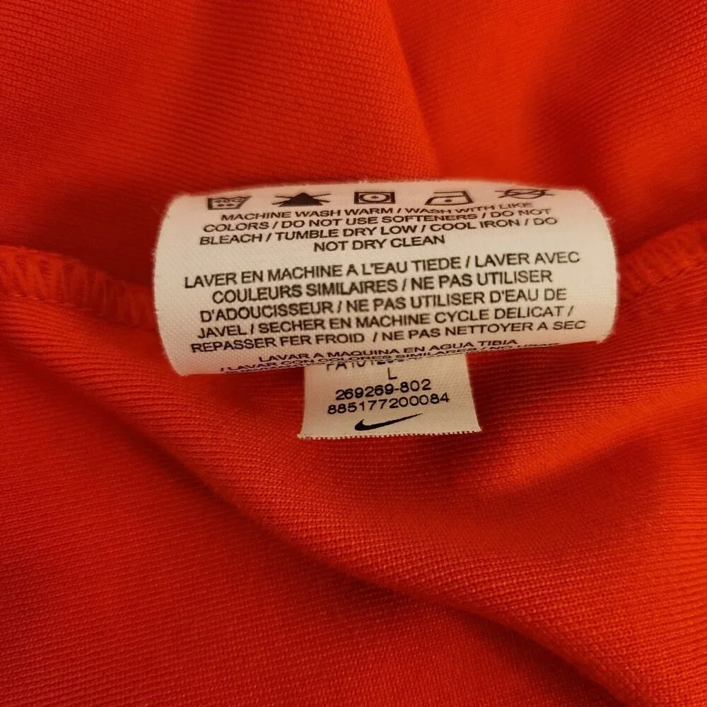 Nike Golf Dri-Fit‎ Polo Shirt Orange Short Sleeve Polyester Mens Size Large EUC
